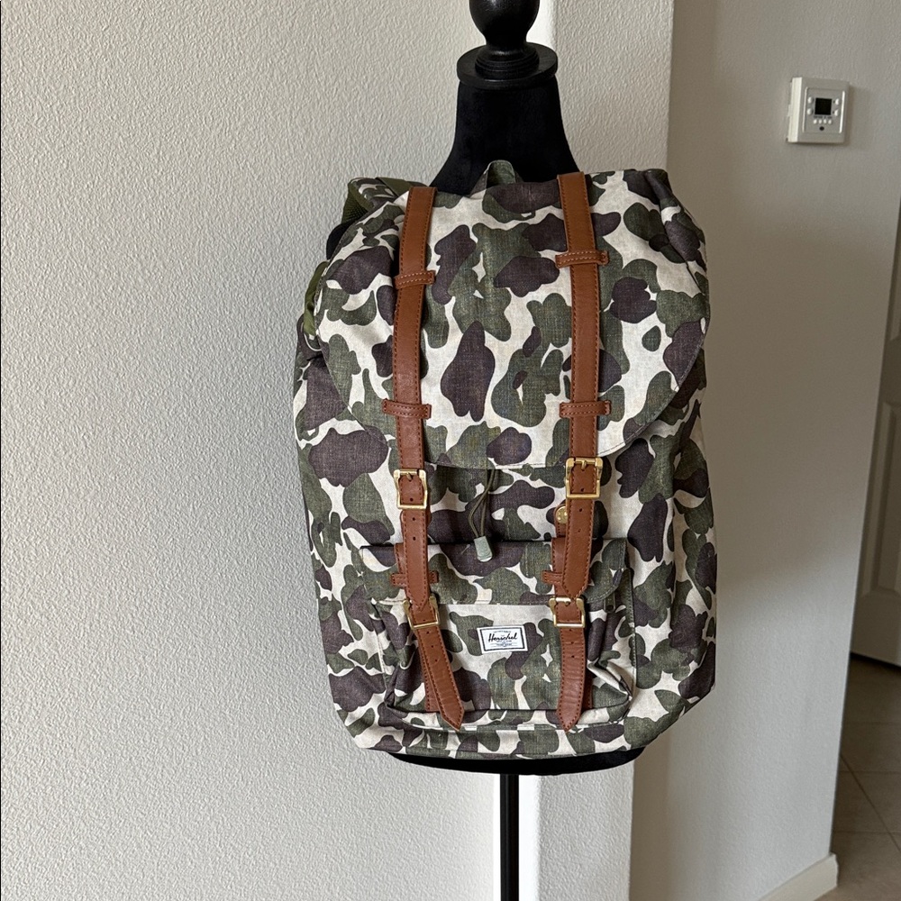 Herschel Supply Company Green Camo Backpack with Tan Straps